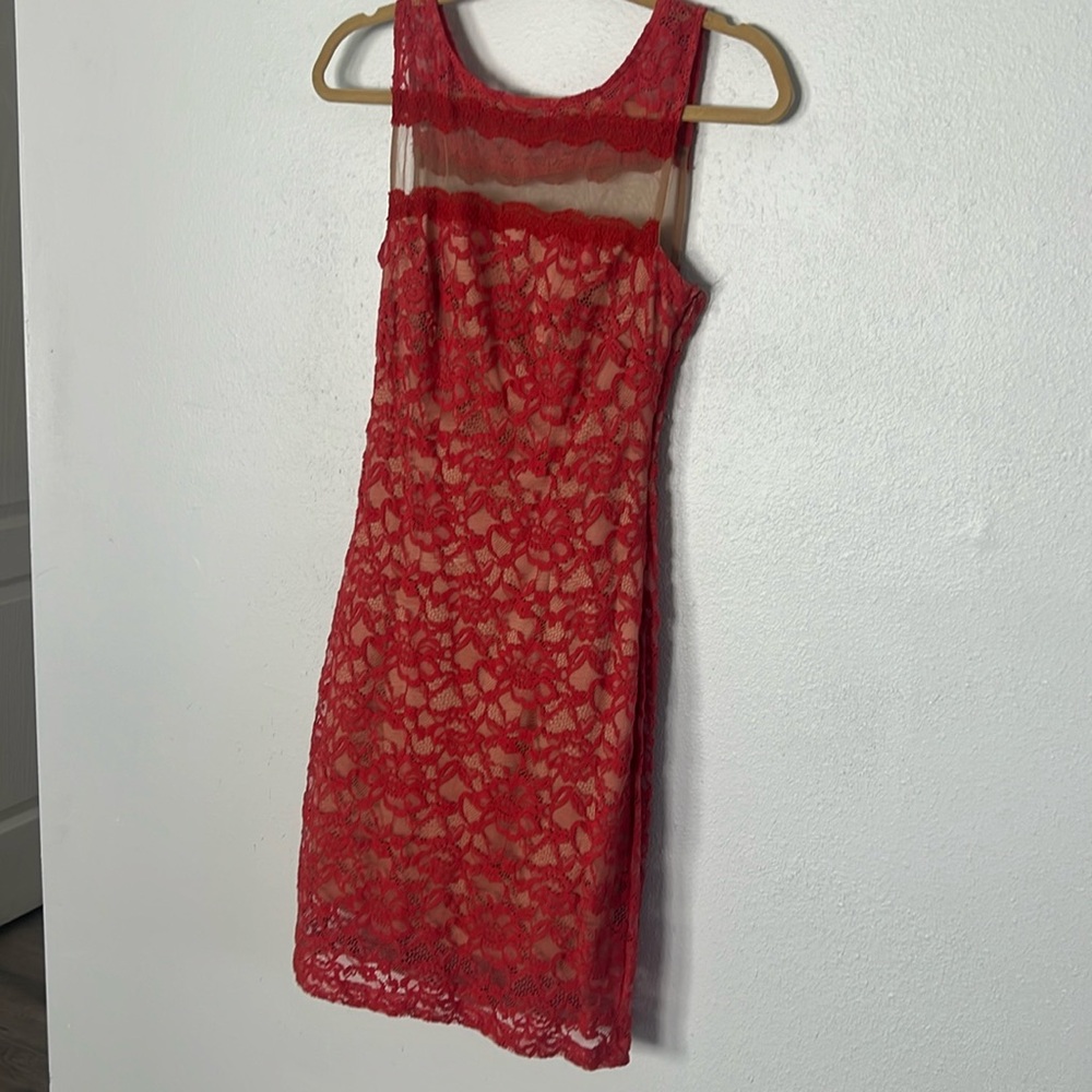 Women’s sheer and lace dress